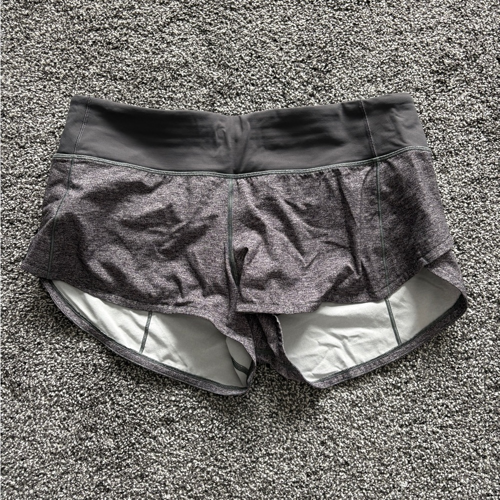 Lululemon Speed Up Low Rise Heathered Charcoal Shorts - 2.5” inseam